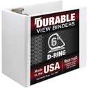 Samsill Durable 6 Inch Binder, Made in The USA, Locking D Ring Binder, Customizable Clear View Cover, Pearl White, Holds 1225 Pages