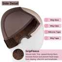 Lace Wig Grip Cap Women: 4x5 Transparent Swiss Lace Front - Non-slip Wig Gripper for Keeping Wigs In Place - Adjustable Elastic Headband with Velcro Medium Size