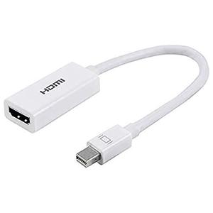 Philips Mini DisplayPort to HDMI Adapter, Unidirectional, Audio and Video, Full HD 1080p, 4K Ultra HD, Slim Compact Portable Design, White Cable, for All Brands, SWV9200F/27 And