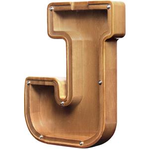 Large Wooden Letter Coin Personalized Piggy Bank for Boys Girls Kids Toddler Adults Money Bank Best Gift for Friends (9.2 Inch-J)