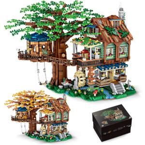 Idea Tree House Bricks Model Toys Set, Forest House Building Blocks Street View Sets, for Adults Ages 14+ Tree House Display 4761 PCS