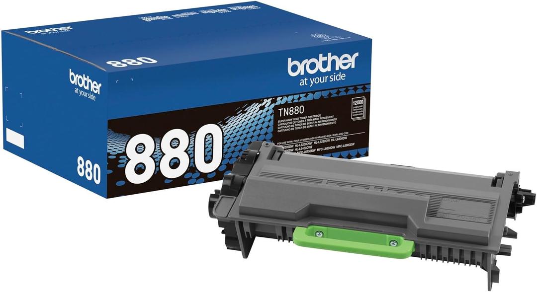 Brother Genuine Super High Yield Toner Cartridge, TN880, Replacement Black Toner, Page Yield Up To 12,000 Pages, Amazon Dash Replenishment Cartridge