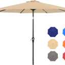 9FT Patio Umbrellas, Outdoor Patio Table Umbrella with Tilt Adjustment and Crank Lift System for Ourdoor Patio, Lawn, Backyard, Pool, Market, Beige