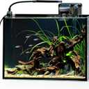 NICREW 2.5 Gallon Nano Nature Aquarium Kit, Ultra-Clear Rimless Desktop Fish Tank with Light and Filter, Perfect for Small Fish, Shrimp, or Betta, Basic Version, Black