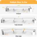Simple Houseware Desk Dual Monitor Stand Riser with Drawer, White