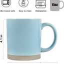 Coffee Mugs, 15 oz Mug Set of 4, Large Stoneware Coffee Mugs for Latte, Hot Tea, Cocoa, Milk, Juice, Modern Coffee Cups Boho Unique Style for Any Kitchen, Suitable for Housewarming Gift, Multi-color