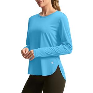 Women's Sun Shirts UPF 50+ Long Sleeve UV Protection Shirt Lightweight Quick Dry Workout Hiking Tops for Women(Sky Blue, S)