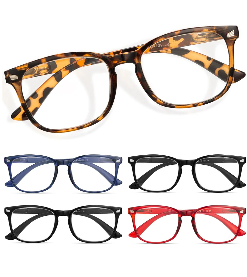 CCVOO Reading Glasses for Women/Men, Eyeglasses, Blue Light Readers for Women/Men, Computer Eye Glasses, Cheaters, C3 Mix Color: 2 Black/Turtle/Red/Dark Blue, +1.25