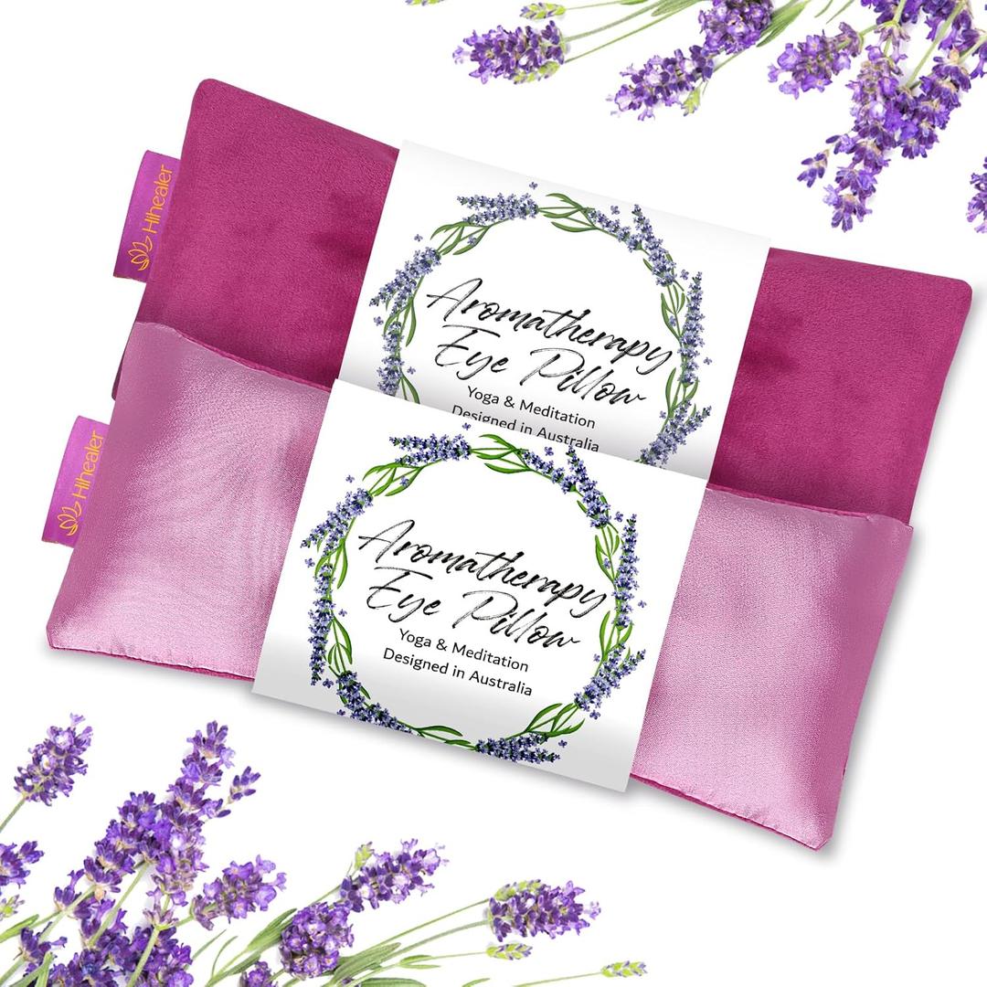 Weighted Eye Mask for Sleep, Yoga, Meditation, Lavender Eye Pillow Heated for Headache, Sinus, Dry Eyes Relief, Moist Heat Mask Purple Relaxation Gifts for Women (Purplex)