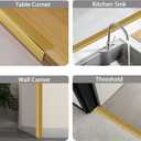 2 x Peel and Stick Wall Molding Trim, Multifunctional Corner Guards & Caulk Strip Baseboard for Floor, Door Frame Protection (Shiny Gold, 16.4ft x 0.8inch)