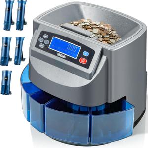 Coin Counter Electric Coin Sorter Machine 270 Coins/Min 500 Coins Capacity