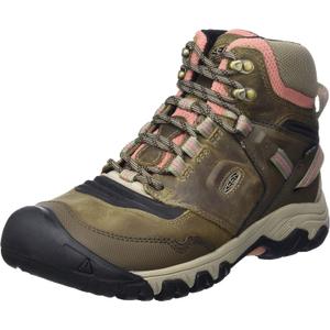 KEEN womens Women's - Ridge Flex Mid Height WaterproofHiking Boots (8.5, Timberwolf/Brick Dust)