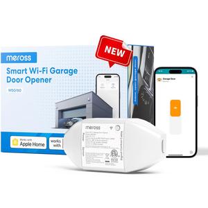 meross Smart Garage Door Opener Remote, Compatible with Apple HomeKit, Amazon Alexa, Google Assistant, CarPlay and SmartThings, Enhanced Compatibility, New Version