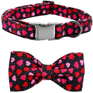 Bobo Rainbow Dog Collar - Valentine's Day Dog Collar Bows for Dogs Bow Heart Adjustable Dog Collar Girl Pet Gift Spring Dog Collar for Dogs,Large Pack