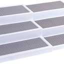 Oizeir 3Tier Expandable Plastic Spice Rack - Adjustable Length, Stability with Non-Skid Shelf, Three Tiers for Easy Visibility, Organizer for Kitchen Cabinet, Pantry or Countertop, White/Grey (1-Pack)