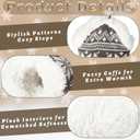 Mepase Electric Heated Fleece Slipper Socks for Men Women Winter USB Fluffy Fuzzy Warm Slipper Socks Thermal Feet Warmers (Gray)