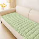 hyha Couch Covers for Dogs Washable, Non Slip Plush Dog Sofa Protectors, Fuzzy Pet Couch Covers for 3 Cushion Sofa Pet Friendly (Green, 27.6" x 88")