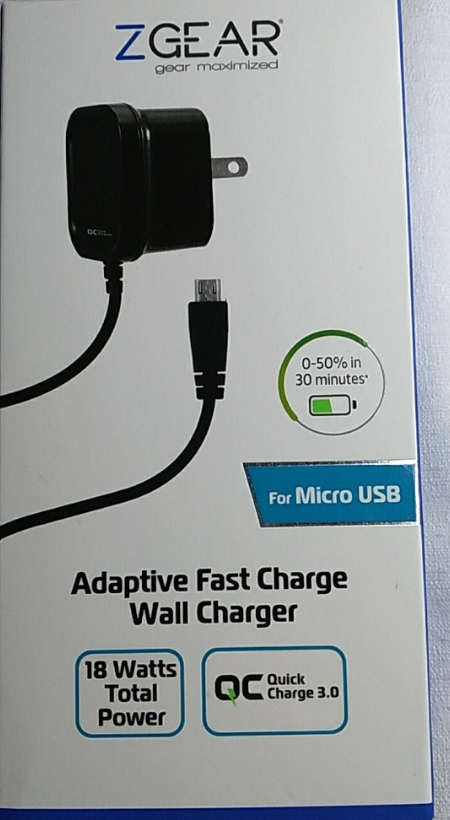 ZGEAR Adaptive Fast Charge Wall Charger For Micro USB