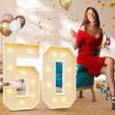 imprsv 3FT 50th Birthday Decorations Numbers: 50th Birthday Party Anniversary Decorations Large Light Up Numbers 50 for Men Women Him Her (White)
