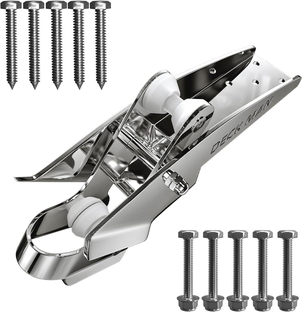 Bow Anchor Roller 316 Stainless Steel Marine Grade Hinged Self-Launching Bow Roller for Delta Anchors