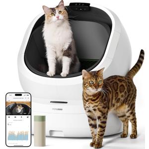 PETLIBRO Luma Automatic Cat Litter Box AI-Camera Waste Analysis, Auto Odor-Control Self Cleaning Cat Litter Box with Multi-Cats Recognition, Smart App Usage Tracking, Safety Sensors and Large Open Top (White)