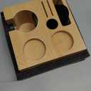 Espresso Tamping Station 54mm for Breville Accessories  Portafilter Holder with Tamper, Distributor, Dosing Funnel, WDT Tool & Puck Screen Slots (54mm Beech Wood)