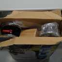 Medline Ultra Lightweight Transport Wheelchair for Adults, Foldable, 19-Inch Seat Width, Red Frame, Black Upholstery