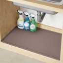 TRZZ Silicone Waterproof Under Sink Mat 34" x 22", Drip Tray and Cabinet Liner for Kitchen and Bathroom, Prevents Water Damage and Organizes Cabinets (Brown)