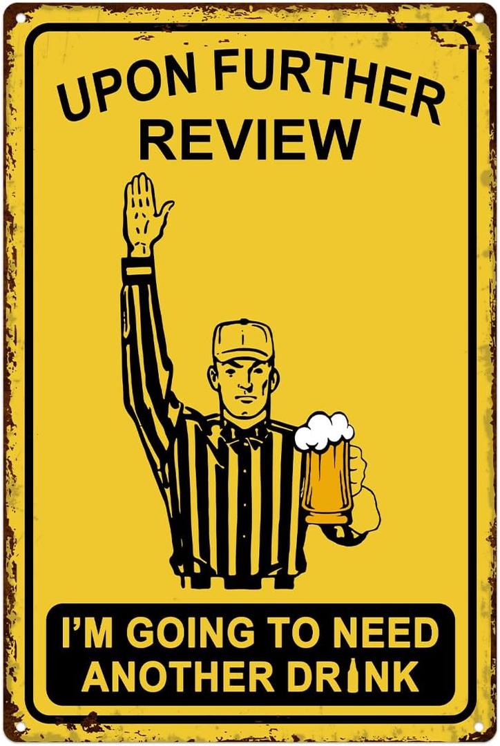 ALKB Funny Football Gifts for Men  8x12 Vintage Man Cave Decor Tin Sign, Football Party Wall Decoration for Guys Home Bar, Unique Sports Present Idea