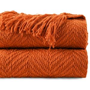BATTILO HOME Burnt Orange Throw Blanket for Couch, Halloween Throw Blanket for Home Decor, Fall Decorations for Bed, Sofa and Living Room, 50"x60"
