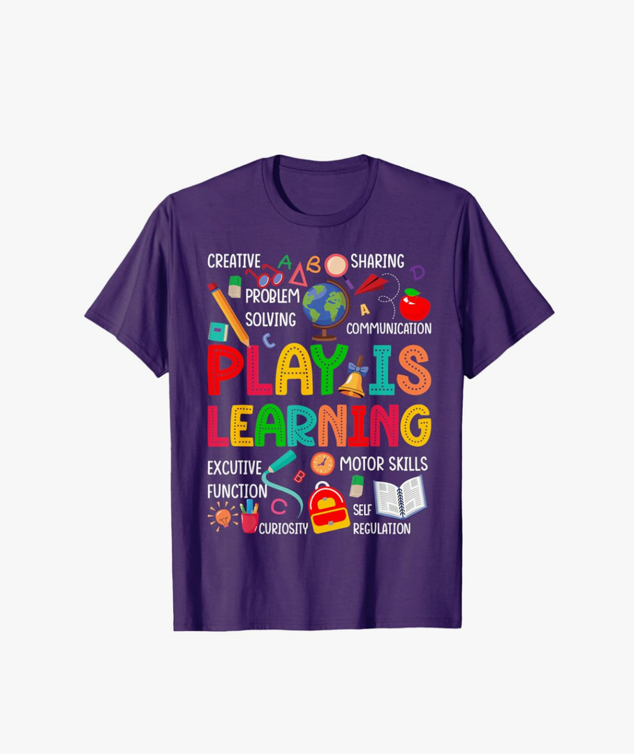 Retro Play Is Learning Kindergarten Teacher Team Women T-Shirt Purple Size XL
