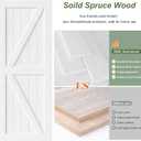 FREDBECK 42X84 Wood Barn Doors with 7FT Hardware Kit,K Shape,White