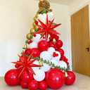 3 x 83pcs Red Balloons with 2 Star Foil Balloons, 18 12 10 5 Inch Bight Red Latex Balloon Garland Arch Kit for Anniversary, Wedding, Valentines Day, Mothers Day Party Decor