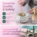 Matcha Whisk Set with Stars - 6 Piece Ceramic Matcha Set with a Bowl, Whisk, Stand, Spoon and Sifter - Designed in the UK - Gift Set