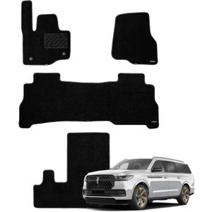 WENNEBIRD Superior Carpet Floor Mats for 2018-2024 Lincoln Navigator 7 Seats (Not for 8 Seats), 0.6-Inch Ultra-Thick, Noise-Reducing, All-Weather Waterproof Anti-Slip  4-Pc Set