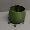 TOPOLA Happy Face Planter, 5.2 Inches Plastic Plant Pot, Self Watering Plant Pot with Drainage Holes for Indoor Outdoor, Succulent Pot, Funny Flower Pot, Dark Green