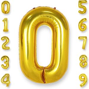 40 Inch Gold 0 Balloon Number Foil 0-9 Birthday Big Numbers
Birthday Anniversary Party Decorations Large Helium Number Balloons Jumbo Giant Huge Mylar