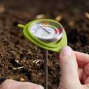 Taylor Compost Thermometer with Decorative Leaf Guard for Composting Bins, Outdoor Gardens, Plants, Farms, Backyards, and Fields, Compost Pile Temperature and Conditions, 20 Inch Stem, Silver