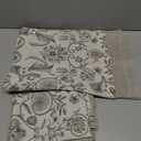 jinchan Linen Valance Kitchen Curtain for Windows Double Layer 16 Inch for Living Room Bedroom Bathroom Window Treatment Blackout Vintage Rustic Farmhouse Cottagecore Rod Pocket 1 Panel Grey on Beige