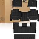 3W Floor Mats & Cargo Liner Fit for Jeep Grand Wagoneer 2022 2023 2024 2025 2026 8 seat (Only Fit Wagoneer 8s), TPE Custom Fit Wagoneer Floor Liner for 1-3 Rows and Trunk Mats Full Set Car Accessories
