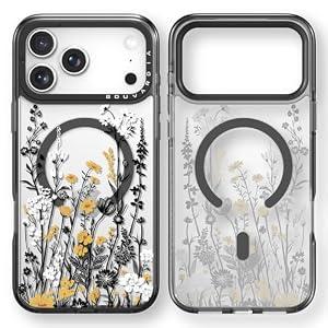 Bouvardia for iPhone 17 Pro Max Case, Compatible with Magsafe & Vintage Wildflower Floral Design, Aesthetic Cute Girly Magnetic Phone Case from Extraordinary Designer for Women and Girl
