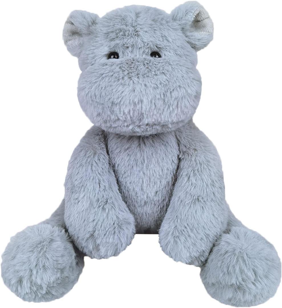 Doindute Gray Plush Hippo Stuffed Animal Toy, Soft Cuddly Plushie Hugger Toy for Boys & Girls, Gifts for Kids or Girlfriend, 8.5 Inches