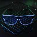 LED Glasses – Neon Light-Up Eyewear with 3 Modes for Glow Parties, Festivals, Raves & Night Events, Blue Green