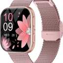 MorePro Health Fitness Tracker with 24/7 Heart Rate/Blood Pressure Monitor, Blood Oxy-gen/Sleep Tracking, 120+ Sports Activity Tracker, Smart Watch (Make/Answer Call) with Step Counter for Women Men (Rose Gold)