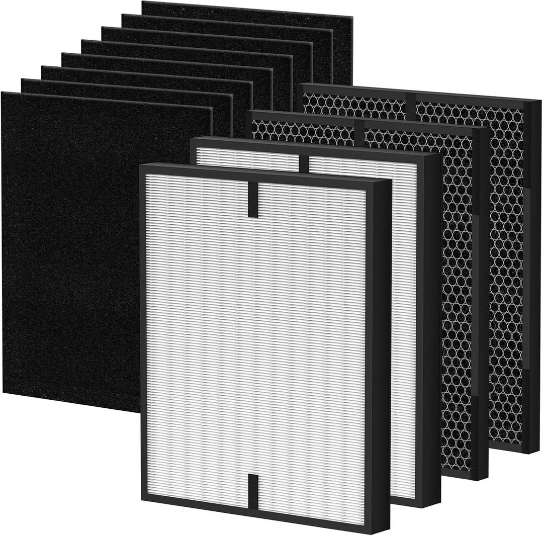 12-Pack 3000 Replacement Filters Compatible with AD3OOO, 3000M, 3000Pro Air Series Air-Purifiers 2 Pack Fliter, 2 Pack Activated Carbon,8 Pack Pre-Filters