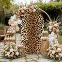 Leopard Arch Backdrop Cover Spandex Wedding Birthday Party Arch Stand Covers Round Top Chiara Arch Backdrop Covers for Indoor Outdoor Decorations (Leopard, 6FT)