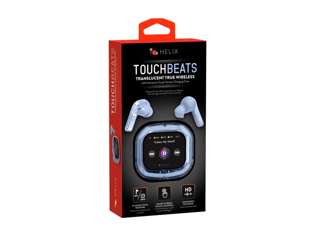 Helix Touchbeats Translucent True Wireless Earphones - Blue