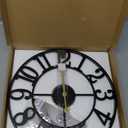 Large Wall Clock for Living Room Decor - 40cm/ 16 Inches Silent Non-Ticking Metal Wall Clocks Battery Operated, Vintage Decorative Modern Wall Clock for Bedroom, Office, Farmhouse Decor (Black - Arabic Numerals)