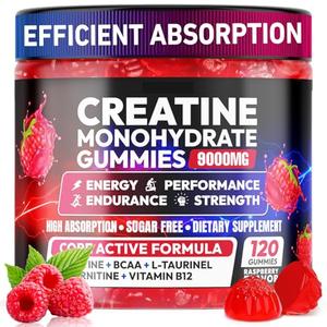 Cytona Creatine Gummies Monohydrate Complex, Pre-Workout for Men & Women, Creatine Gummy with L-Taurine, BCAA 2:1, B12/6 for Muscle Support, Enhance Strength, Energy Boost-120 Count BBD: 10-27-2027