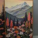 Tinonedraw Mountain Wildflower Framed Canvas Wall Art Set, Boho Mountains Landscape Wall Decor, Modern Floral Forest Scenery Artwork, Neutral Nature Art Prints for Living Room Bedroom Office 24"x36"x3, 36L" x 24W"